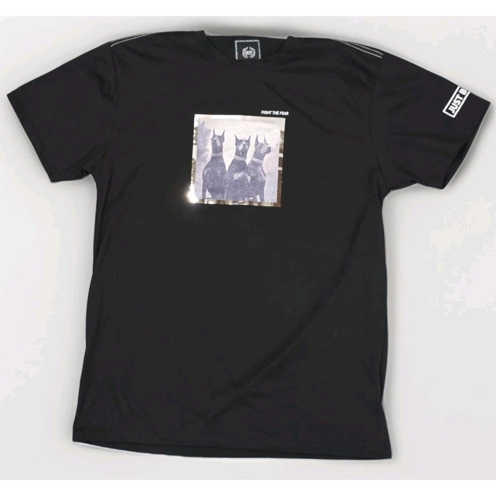 CR-24 Chrome Edge Bordo Cromato Men's‎ Black Doberman Graphic Short Sleeve Large